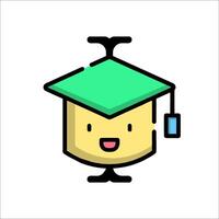 A cartoon character wearing a graduation cap vector