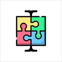 A colorful puzzle piece icon vector