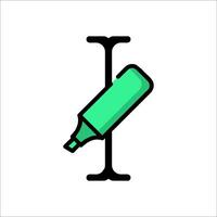 A green syringe with a needle on top vector