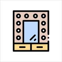 A mirror with a light on it vector