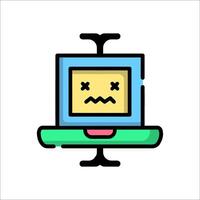 A robot with a sad face on it vector