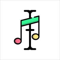 A musical note with a musical note and a musical note vector