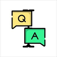 Question and answer icon with two speech bubbles vector