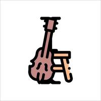 A guitar and stool icon on a white background vector