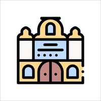 A church building icon in a line style vector