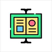 A flat icon of a book on a table vector