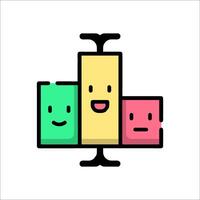 A cartoon character with a smiley face on top of a bar vector