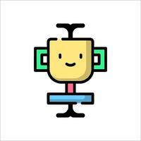 A cartoon robot with a smile on its face vector