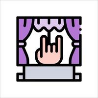 A hand gesture with a curtain and a curtain vector