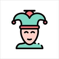 A jester icon with a hat on top vector