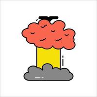 An icon of a cloud with a mushroom cloud vector