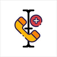 A phone with a red plus sign on it vector