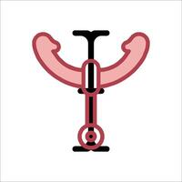 A red and black symbol of a penis vector