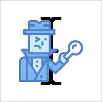 A man in a top hat and top hat holding a magnifying glass vector