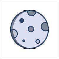 A flat blue moon with black dots on it vector