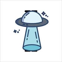 An illustration of a flying saucer vector