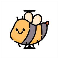 A cartoon bee with a smile on its face vector