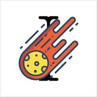 A rocket with a pizza on it vector