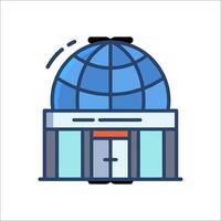 A building with a globe on top vector