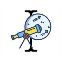 Astronomy telescope icon illustration vector