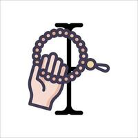 A hand holding a chain and a ring vector