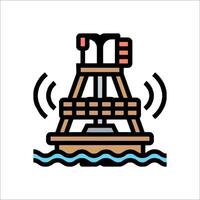A boat with a radio tower on it vector