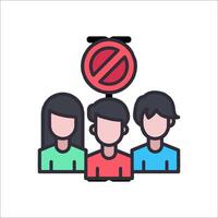 People with a stop sign icon vector