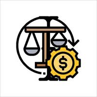 A dollar sign and scales with a dollar sign vector