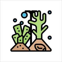 A cactus plant and a tree in the desert vector