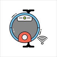 A robot vacuum cleaner with a wifi icon vector