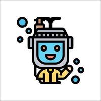 A cartoon character wearing a helmet and holding a bubble wand vector