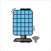 A solar panel with a wifi icon vector