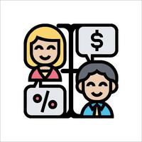 Business people with speech bubbles and dollar signs vector
