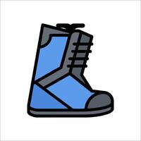 A blue snow boot icon on a white background vector