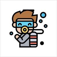 A cartoon character with a mask and goggles vector
