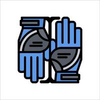 A pair of gloves with a blue and black design vector