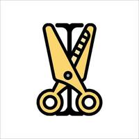 A pair of scissors on a white background vector