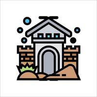 A castle with a castle on top of it vector