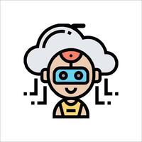 A cartoon character with a cloud over his head vector