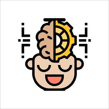 A cartoon character with a brain inside of it vector