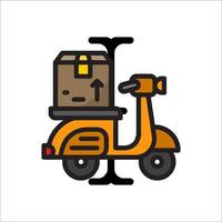 A scooter with a box on the back vector