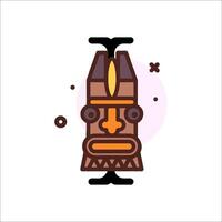 Tiki icon with a face and a head vector