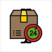 A box with a 24 hour clock on it vector