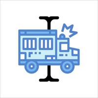 A truck with a hammer on top of it vector