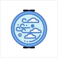 A watch with clouds and clouds in the background vector