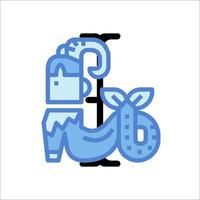 A blue letter f with a fish on it vector