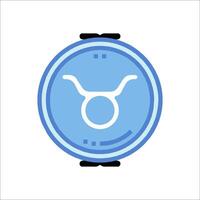 A blue watch with a white circle on it vector
