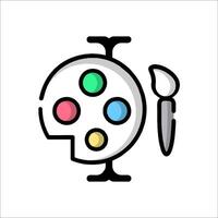 A paint brush and palette icon on a white background vector