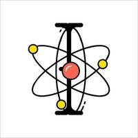 An atom symbol with a yellow dot on it vector