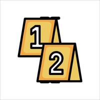 Two yellow numbers on a white background vector